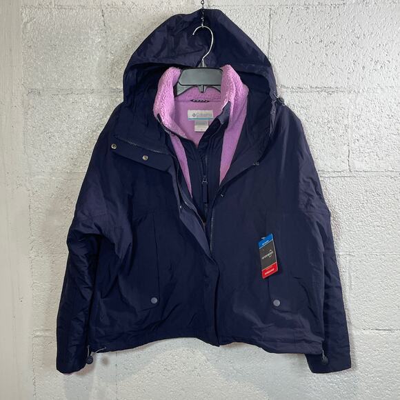 Columbia Women's Laurelwoods II Interchange Hooded Jacket navy/purple Medium